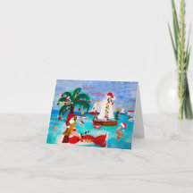 Küste Chrismtas Hafen Holiday Boot Parade Karten