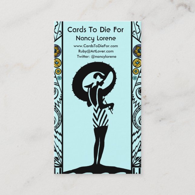 Küste-Deko im Aqua und im Gelb Visitenkarte (Vorderseite)