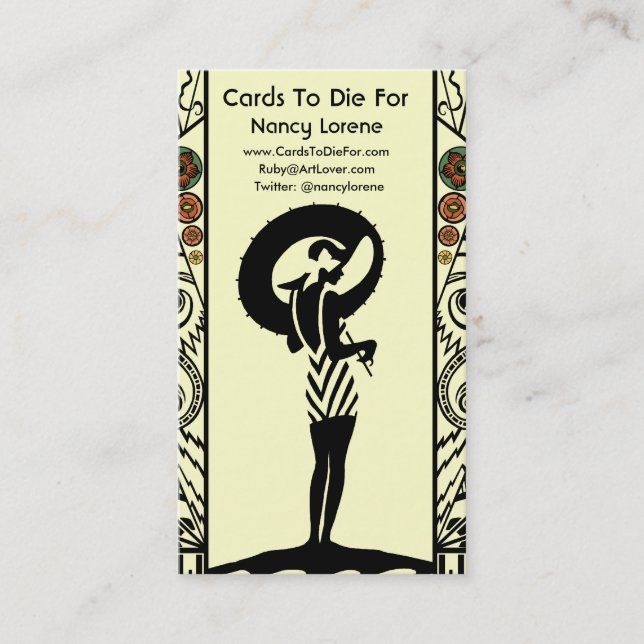 Küste-Deko in Gelbem und in der Orange Visitenkarte (Vorderseite)