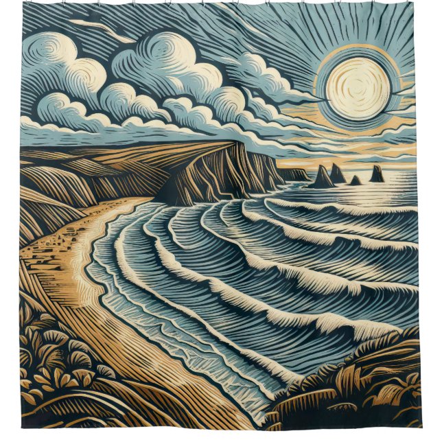 Küste Duschvorhang (Vorderseite)