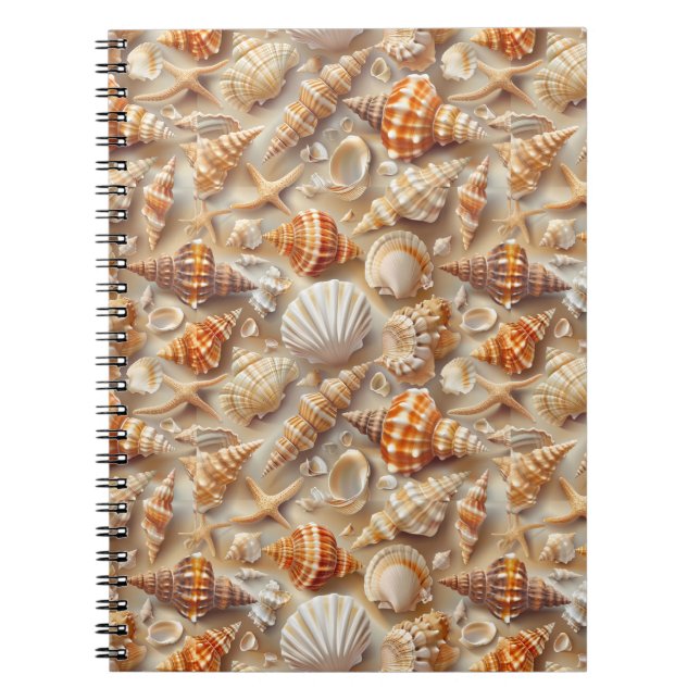 Küste Elegance Seashell Muster Notizblock (Vorderseite)