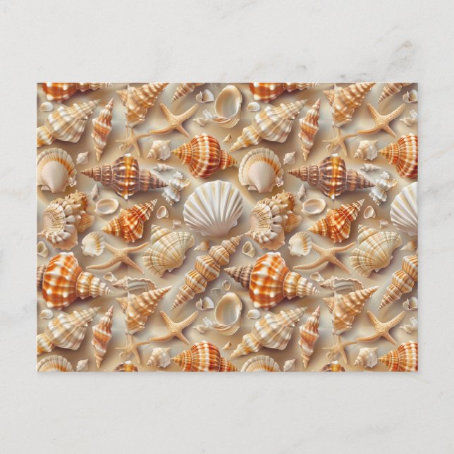 Küste Elegance Seashell Muster Postkarte (Vorderseite)