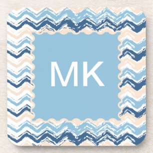 Küste-Gekritzel-Zickzack Getränkeuntersetzer