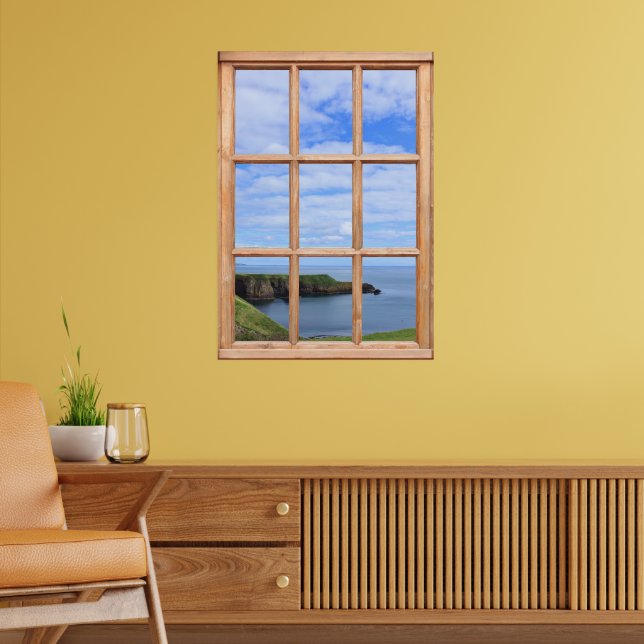 Küste, Himmel und Ozean von einem Fenster aus Poster (Wohnzimmer 2)