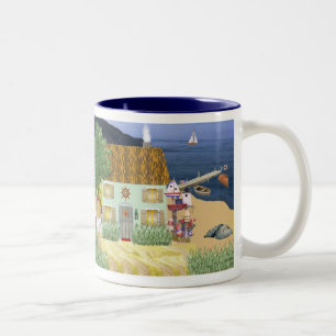 Küste-Hütten-Tasse Zweifarbige Tasse