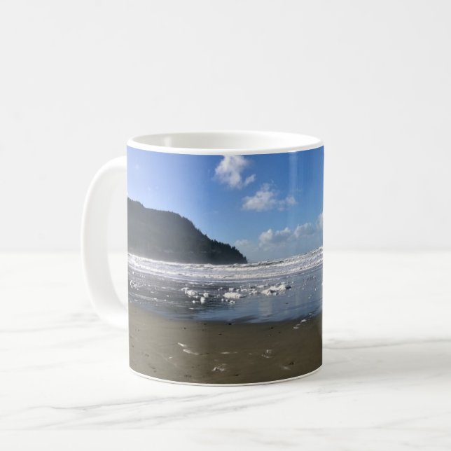 Küste im Winter, Oregon Küste Kaffeetasse (Vorderseite Links)