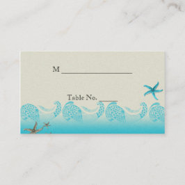 Küste in Sand und Aqua Hochzeiten Platzkarten