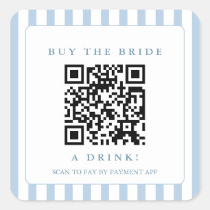 Küste kaufen die Braut A Drink QR Code Quadratischer Aufkleber