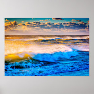 Küste landschaftlich bei Sonnenaufgang Poster