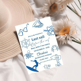 Küste letzte Segel vor dem Schleier Bachelorette Einladung