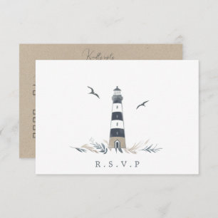 Küste Leuchtturm UAWG Mahlzeiten Auswahl RSVP Karte