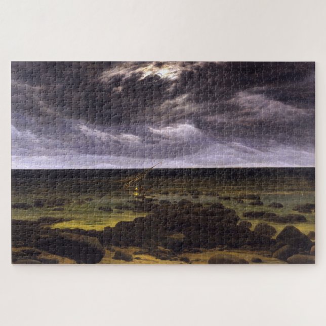 Küste mit Shipwreck by Moonlight - Friedrich Puzzle (Horizontal)