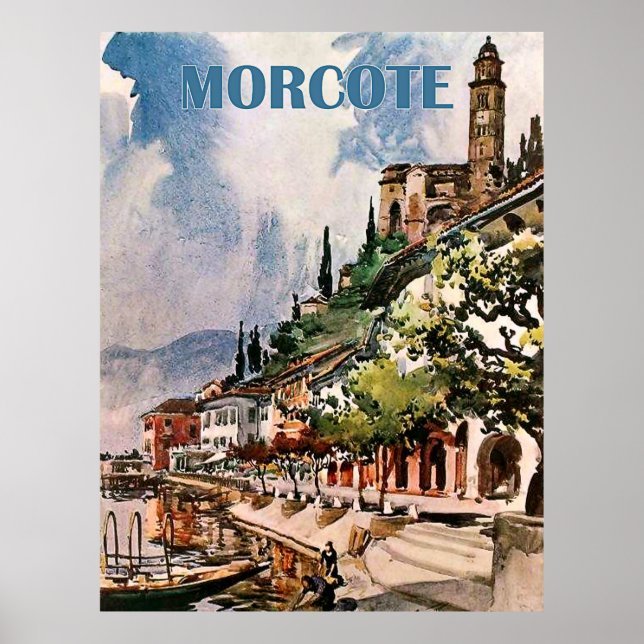 Küste Morcote, See Lugano, Schweiz Poster (Vorne)