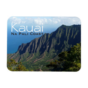 Küste Na Pali auf Kauai-Textmagneten Magnet