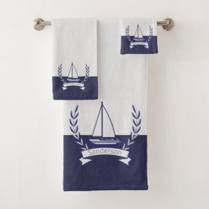 Küste Nautical Weathered Summer Beach Marine White Badhandtuch Set