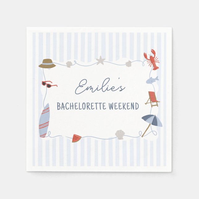 Küste New England Cape Cod Bachelorette Napkins Serviette (Vorderseite)