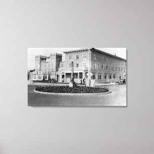 Küste, Oregon-Ansicht der Hotel-Küsten-Fotografi Leinwanddruck