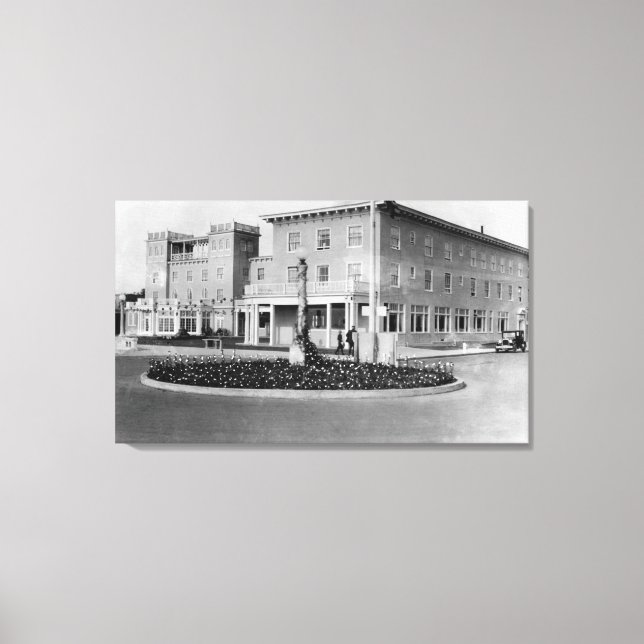 Küste, Oregon Blick aufs Hotel Seaside Foto Leinwanddruck (Vorderseite)