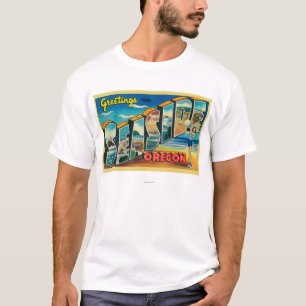 Küste, Oregon - große Buchstabe-Szenen T-Shirt