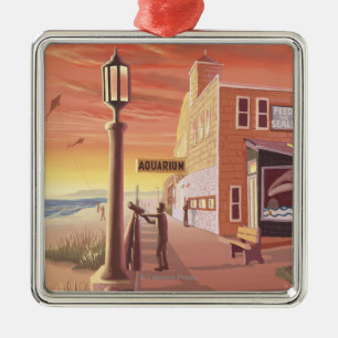 Küste, OregonAquarium Ansicht Ornament Aus Metall