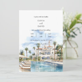 Küste Palm Luxury Resort Ort Hochzeit Einladung