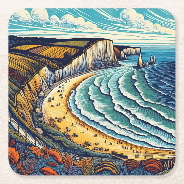 Küste Rechteckiger Pappuntersetzer (Vorderseite)