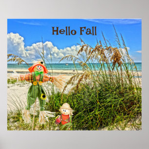 Küste Sanibel Island Florida Beach & Scarecrow Poster