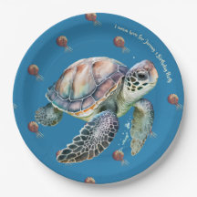 Küste Stil Ozean und Schildkröte Wasserfarbe indiv