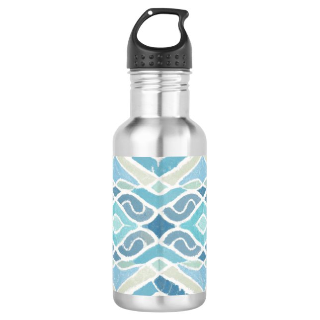 Küste/Strand/nautischer Blau Edelstahlflasche (Vorderseite)