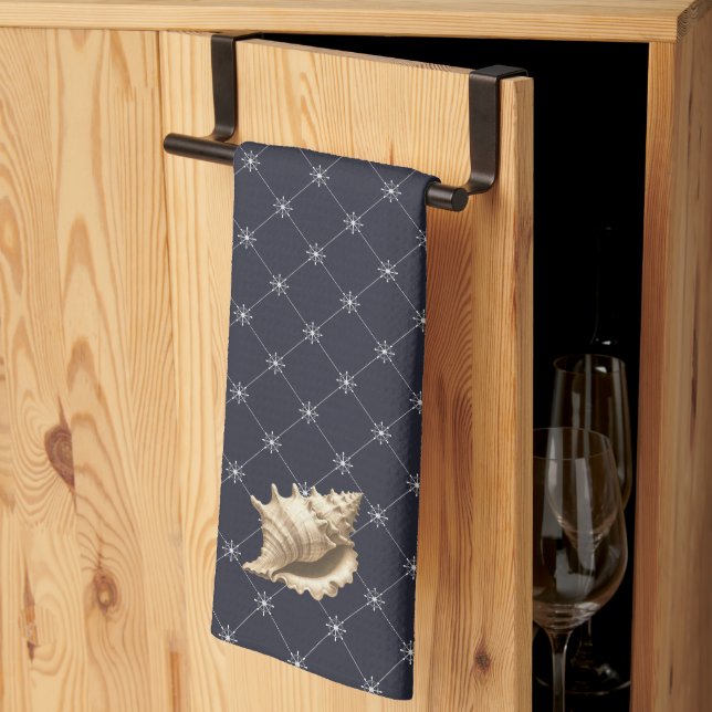 Küste/Strand/nautischer Muschel Geschirrtuch (Drittel gefaltet)