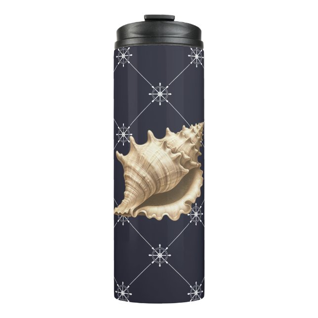 Küste/Strand/nautischer Muschel Thermosbecher (Vorderseite)