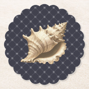 Küste/Strand/nautischer Muschel Untersetzer