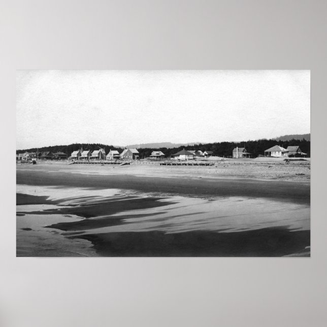 Küste, Strand von Oregon und Hütten im Norden Poster (Vorne)