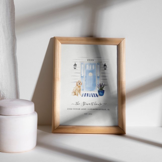 Küste Strand Wasserfarbenfront Goldendoodle Poster (Von Creator hochgeladen)