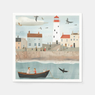 Küste und Leuchtturm Napkins Serviette