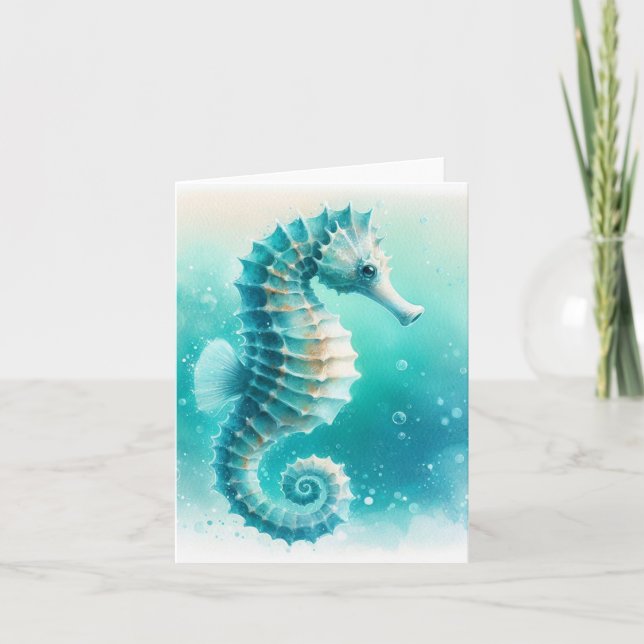 Küste unter dem Meer Pferd Dankeskarte (Vorderseite)