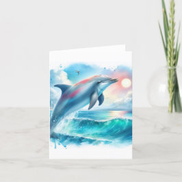 Küste unter dem Meeresdolphin Dankeskarte