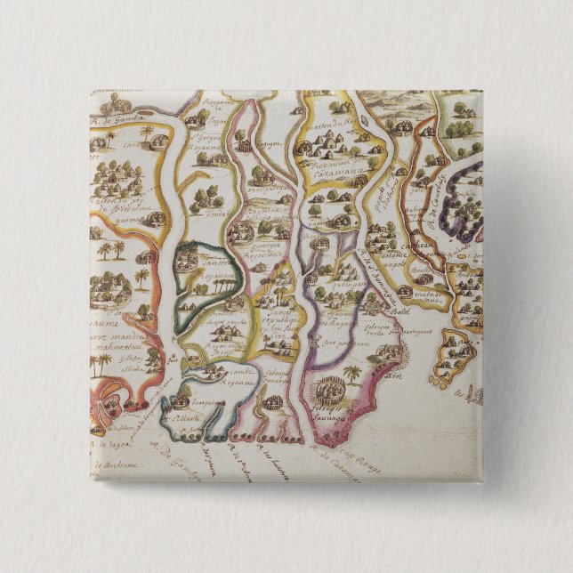 Küste von Afrika und von Fluss Gambia | 1622 Button (Vorderseite)