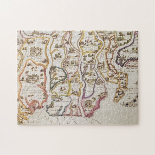 Küste von Afrika und von Fluss Gambia | 1622 Puzzle (Horizontal)