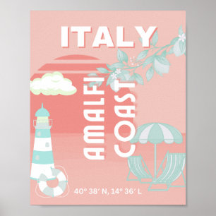 Küste von Amalfi, Art Reisen, Pasta Poster