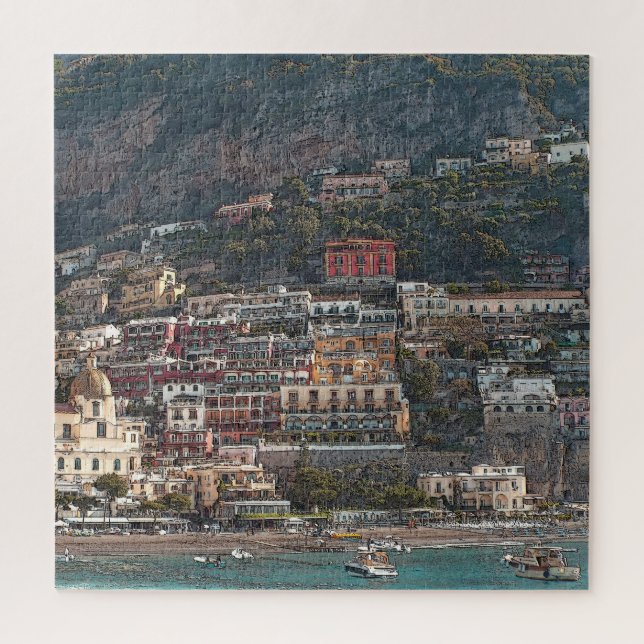 KÜSTE VON AMALFI, ITALIEN PUZZLE (Vertikal)
