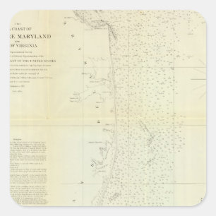 Küste von Delaware, Maryland, Punkt von Virginia Quadratischer Aufkleber