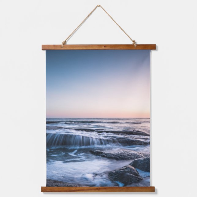 Küste von Lofoten Norwegen Wandteppich Mit Holzrahmen (Vorderseite)