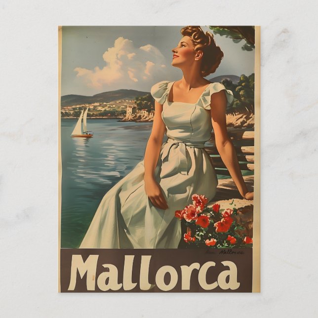 Küste von Mallorca, 1950 Vintag Elegance Postkarte (Vorderseite)