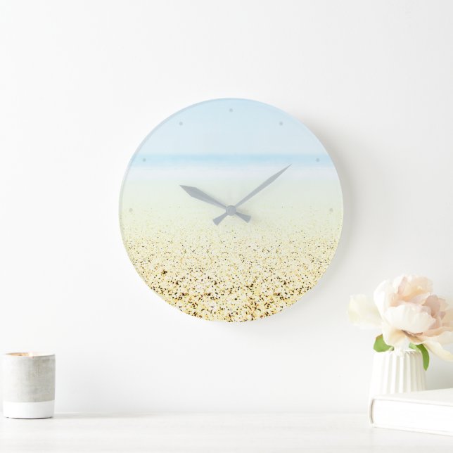 Küste von Sand und Meer Große Wanduhr (Zuhause)