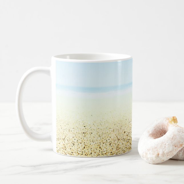 Küste von Sand und Meer Kaffeetasse (Mit Donut)
