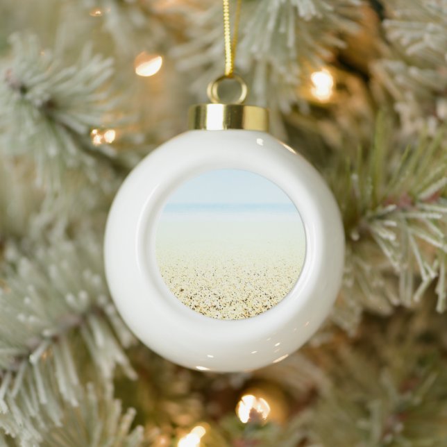 Küste von Sand und Meer Keramik Kugel-Ornament (Baum)