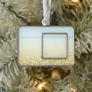 Küste von Sand und Meer Rahmen-Ornament Silber