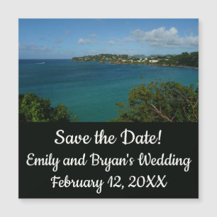 Küste von St. Lucia Karibisches Foto Magnetkarte