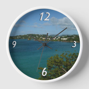Küste von St. Lucia Karibisches Foto Wanduhr